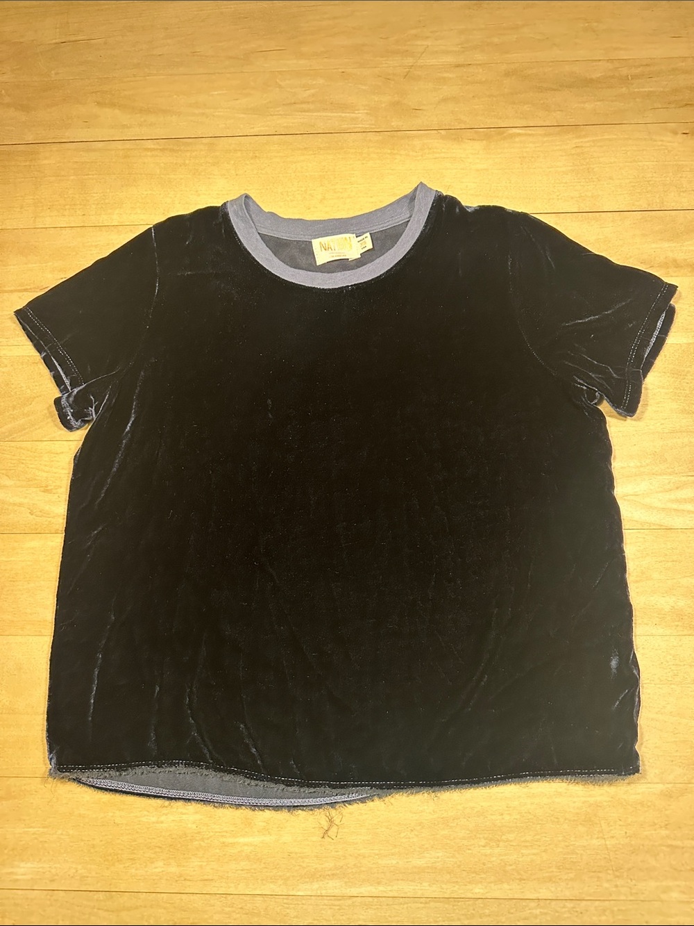 Nation LTD Velour Short-Sleeve Ringer Tee Sz XS